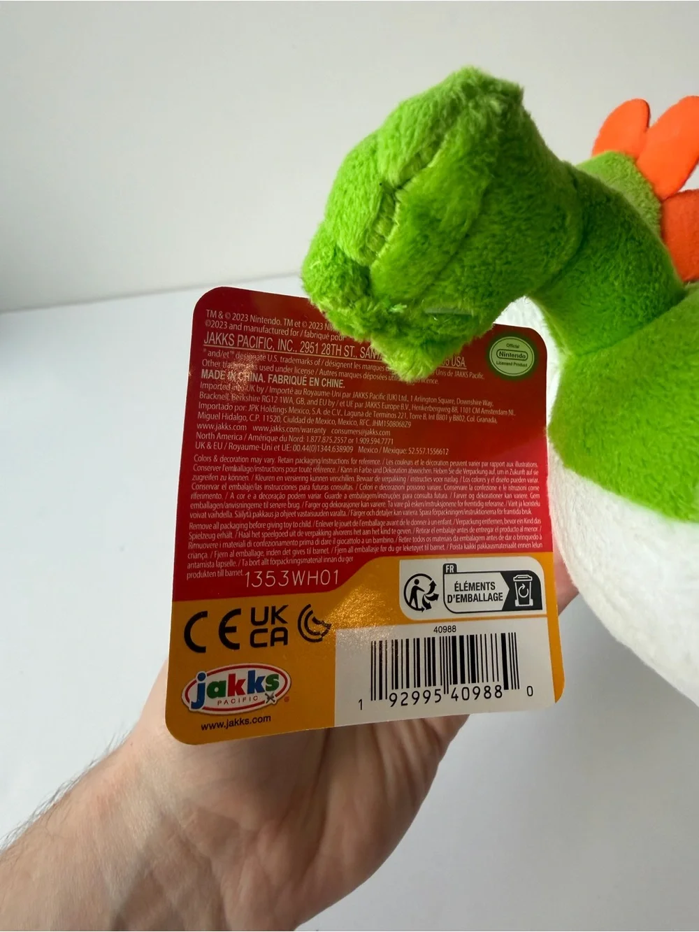 Super Mario WORLD OF NINTENDO YOSHI 9” Plush Doll By Jakks Pacific - NEW W/ TAGS
